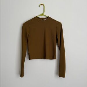 Long Sleeve Textured Zip Up Top